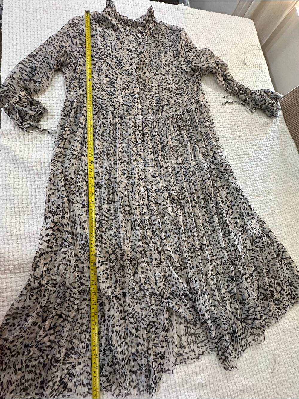 RIANI Luxury Leopard Print Midi Dress - Metallic Silver Detail - Size 12 / DE 42 - Picture 12 of 16
